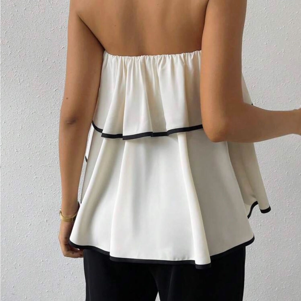 SHEIN Ruffled Off-Shoulder Blouse - Picture 2 of 2
